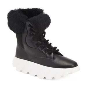 4CCCCEES Leather Tura Foa Lined Cuff Boots